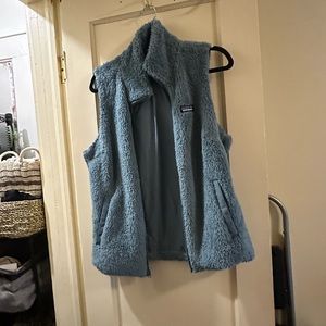 Teal fuzzy vest
